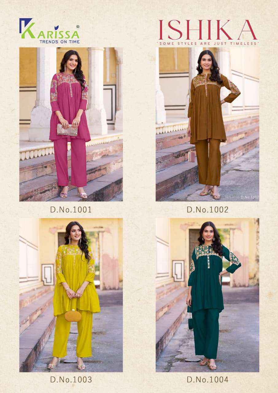 Karissa Ishika Viscose Co Ord Set Collection ( 4 Pcs Catalog )
