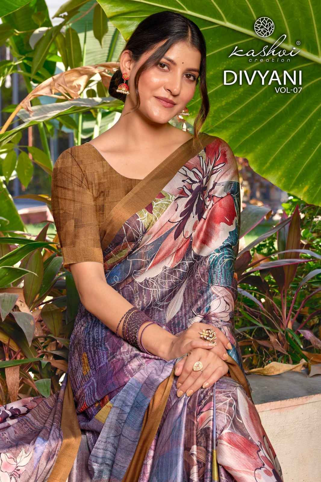 Kashvi Divyani Vol 7 Satin Saree Wholesale Price ( 8 Pcs Catalog )
