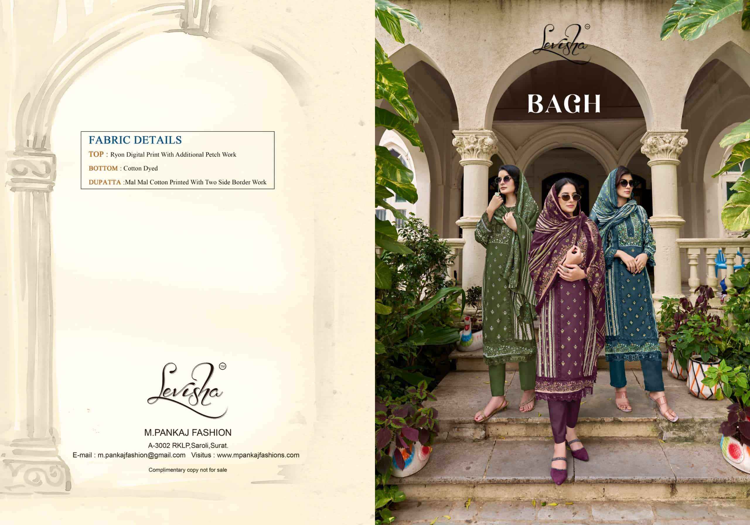 Levisha Bagh Digital Printed Rayon Dress Material Wholesale Price ( 5 Pcs Catalog )