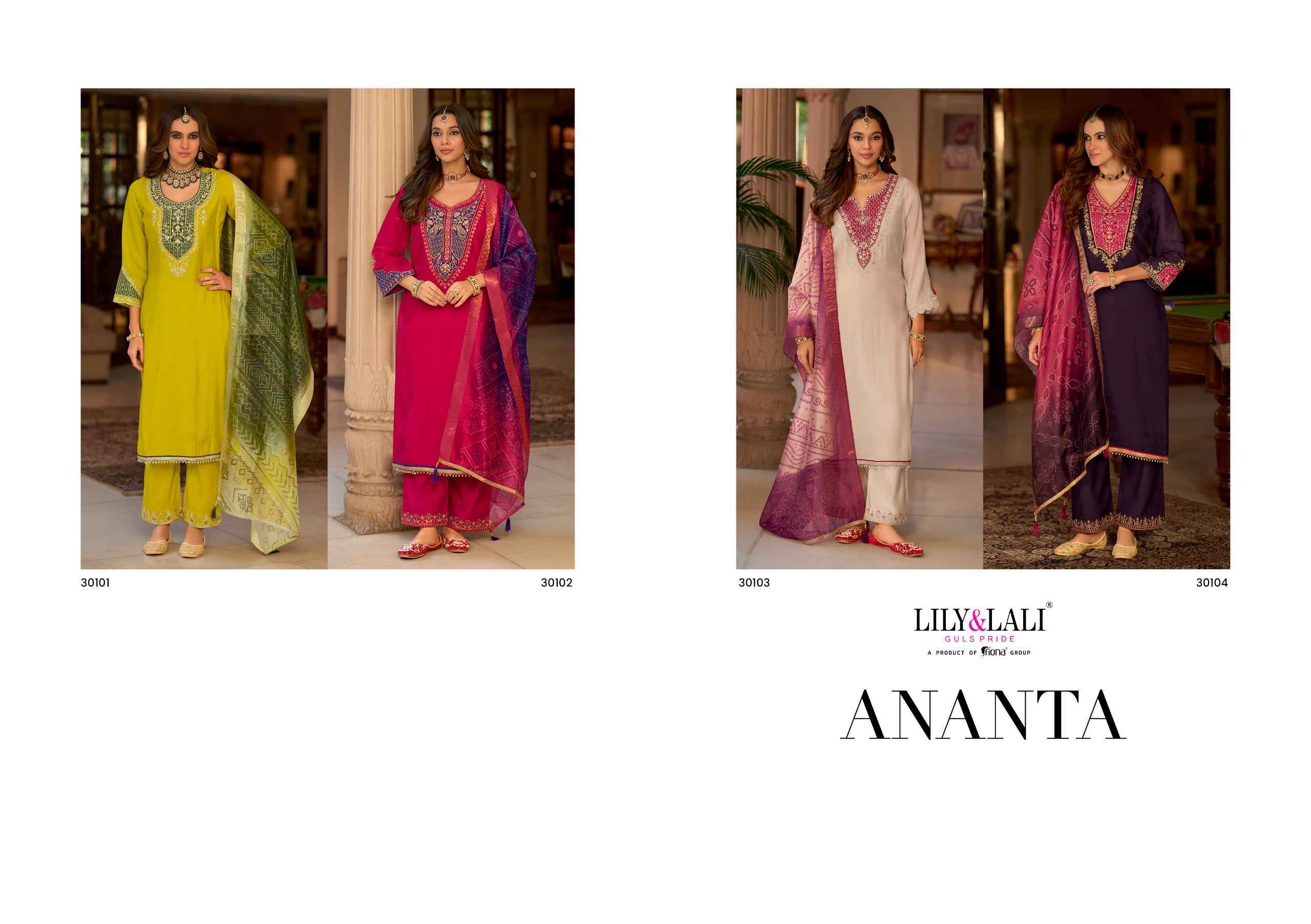 Lily & Lali Ananta Mull Chanderi Readymade Suit Wholesale Price ( 4 pcs Catalogue )
