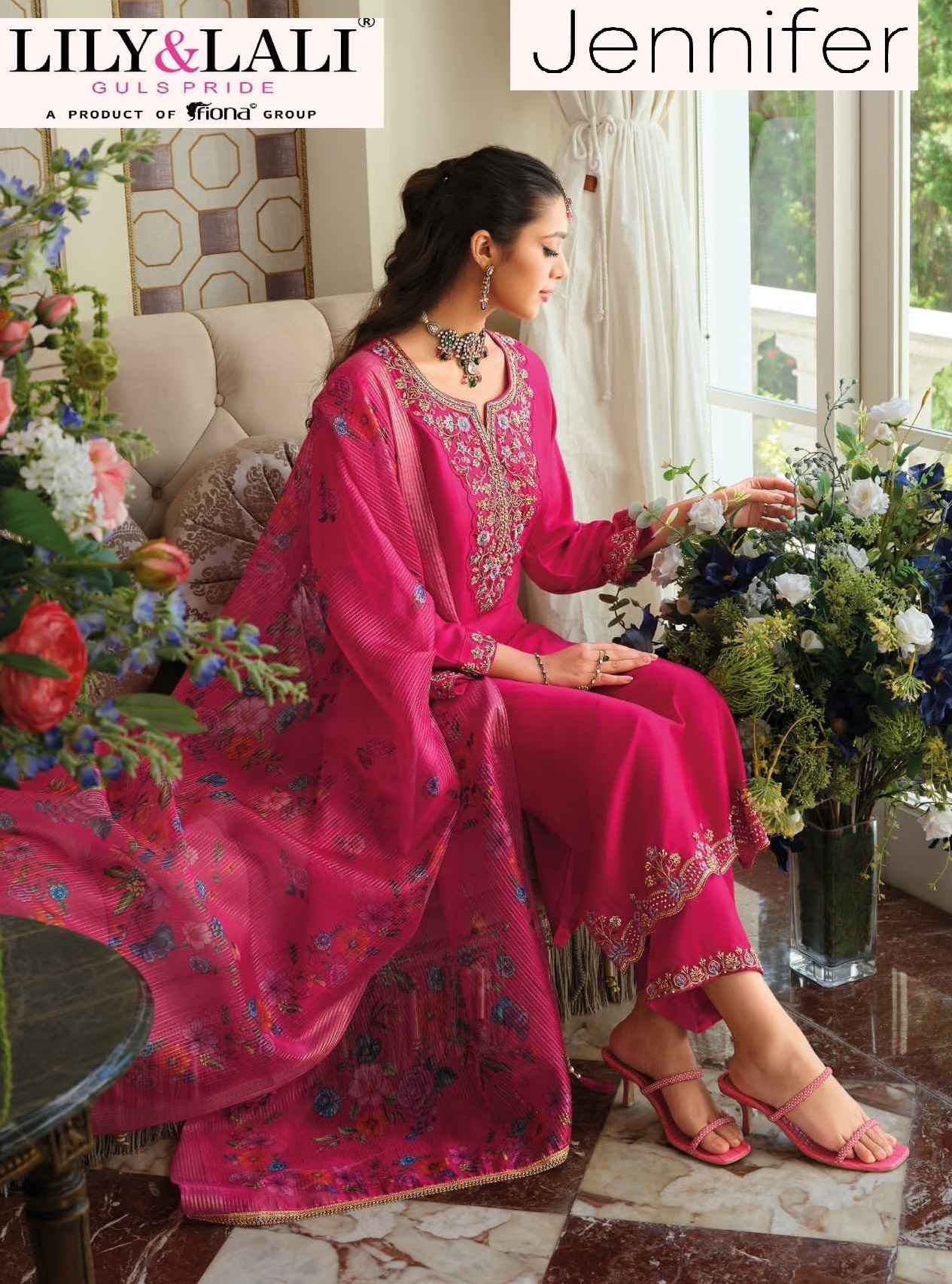 Lily & Lali Jennifer Readymade Viscose Gaji Silk Readymade Suit ( 4 pcs Catalogue )