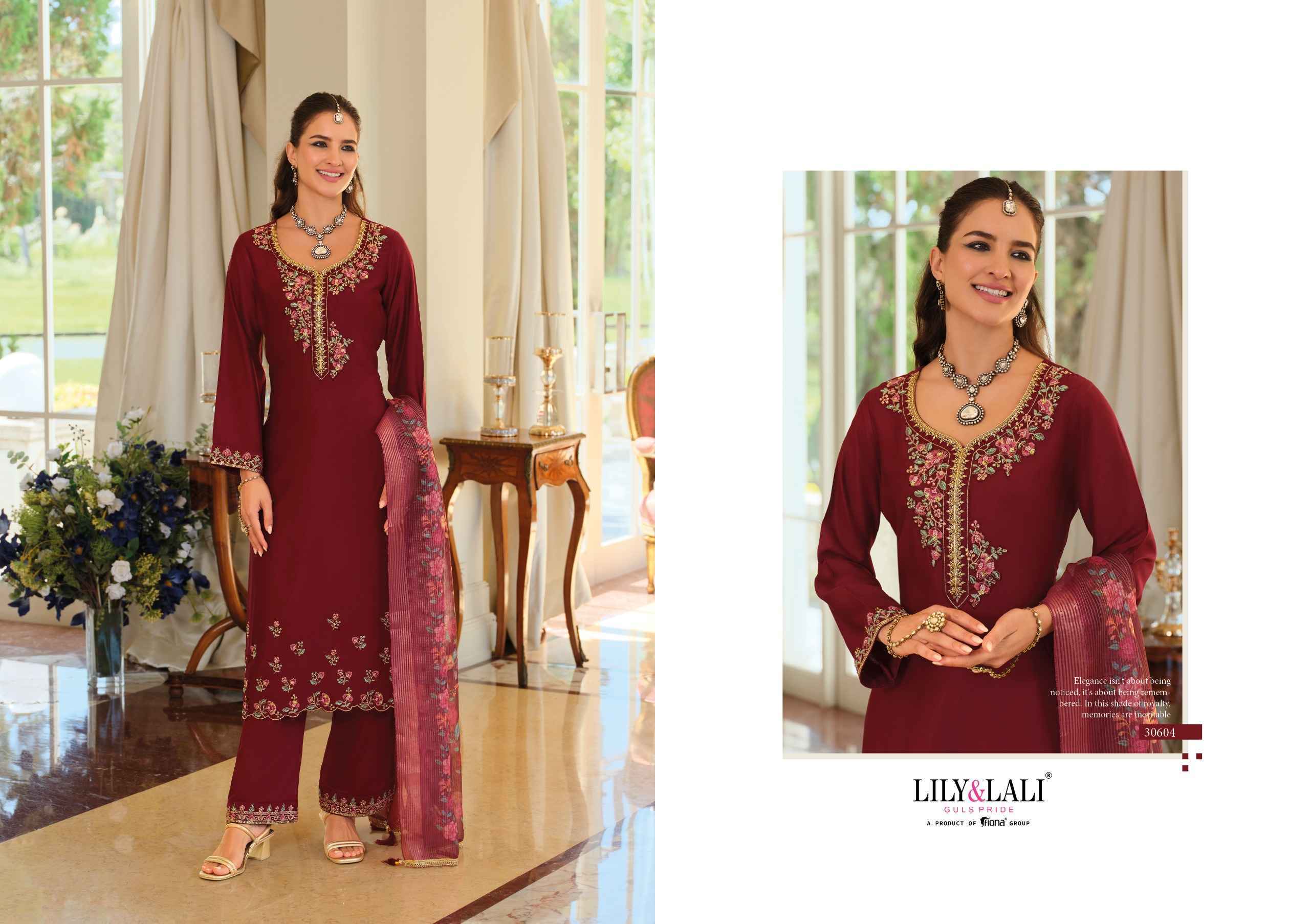 Lily & Lali Jennifer Readymade Viscose Gaji Silk Readymade Suit ( 4 pcs Catalogue )