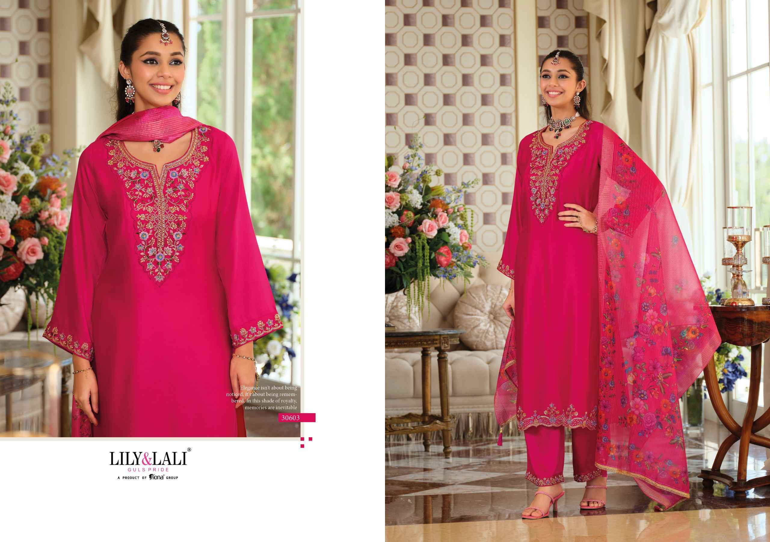 Lily & Lali Jennifer Readymade Viscose Gaji Silk Readymade Suit ( 4 pcs Catalogue )