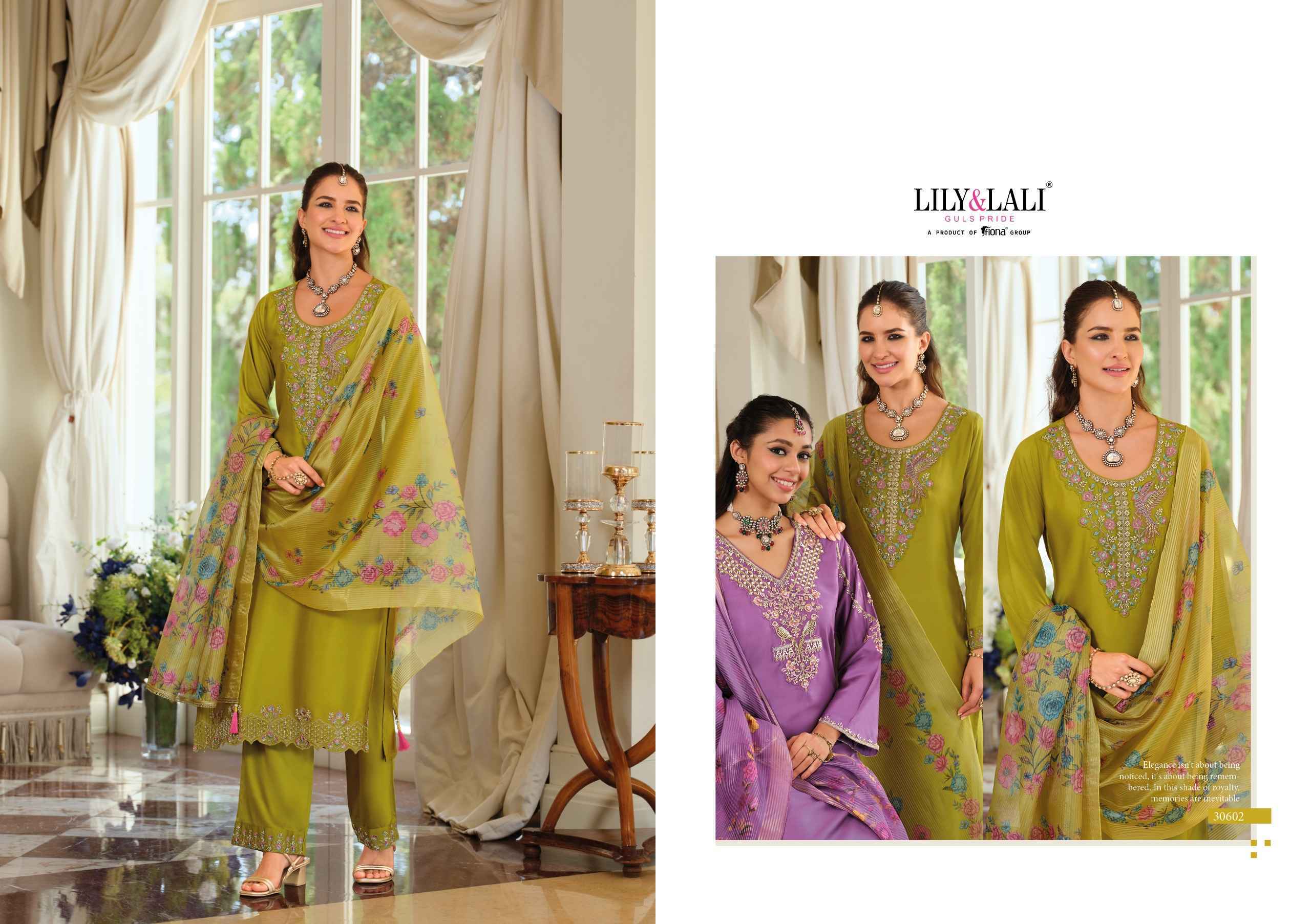 Lily & Lali Jennifer Readymade Viscose Gaji Silk Readymade Suit ( 4 pcs Catalogue )