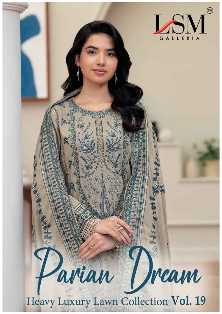 LSM Galleria Parian Dream Vol 19 Lawn Dress Material Wholesale Collection ( 6 Pcs Catalog )