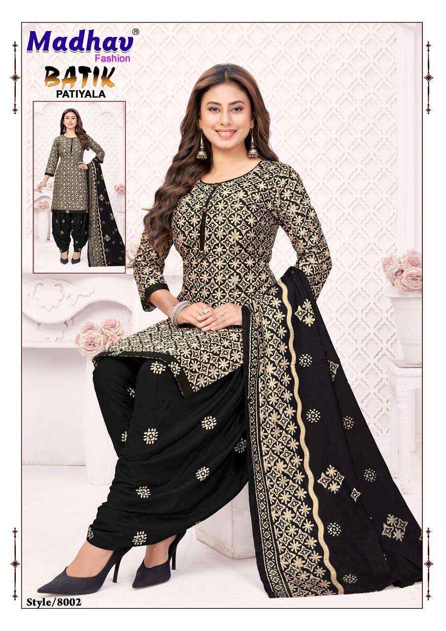 Madhav Batik Patiyala Vol 8 Pure Cotton Unstitch Wholesale Collection ( 10 Pcs Catalog )