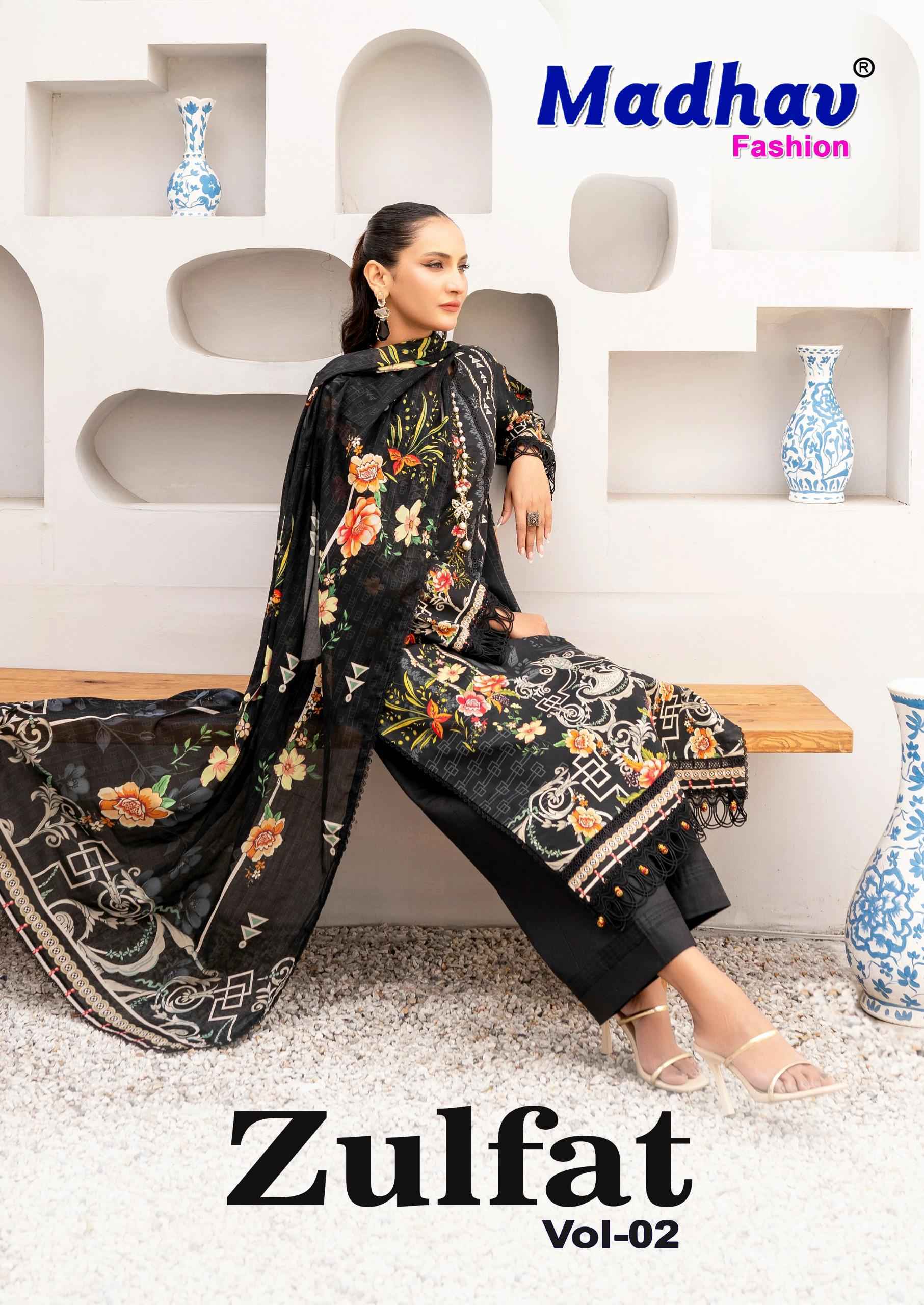 Madhav Fashion Zulfat Vol 2 Lawn Cotton Dress Material Wholesale Price ( 6 pcs Catalogue )