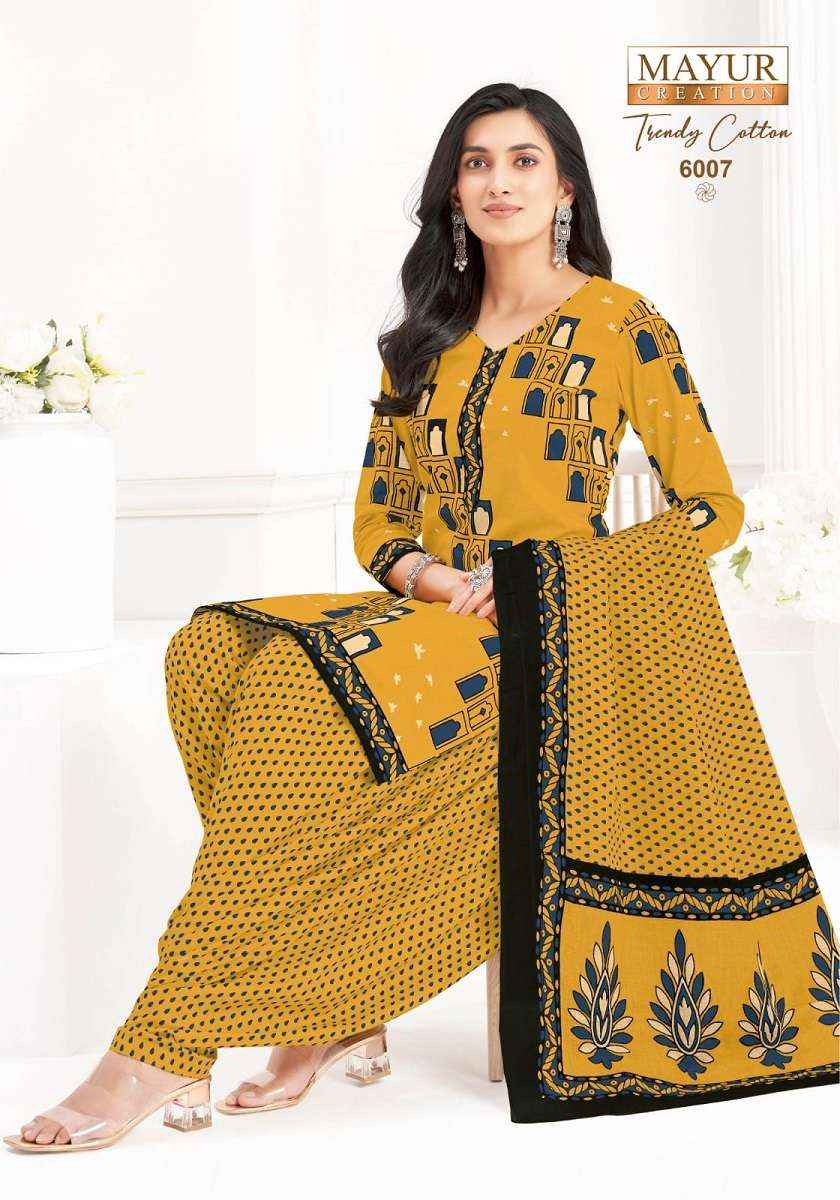 Mayur Trendy Cotton Vol 6 Patiyala Print Cotton Dress Material Collection ( 10 Pcs Catalog )