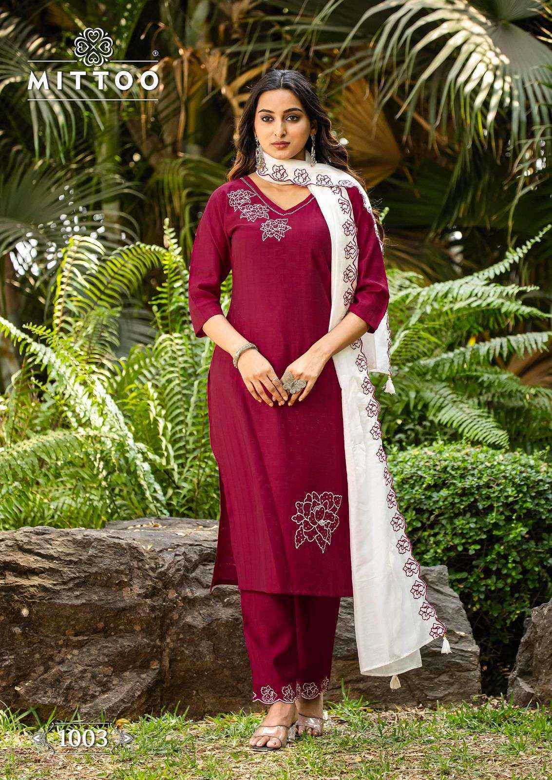 Mittoo Elite Designer Straight Kurti Pant Dupatta Set Collection ( 6 Pcs Catalog )