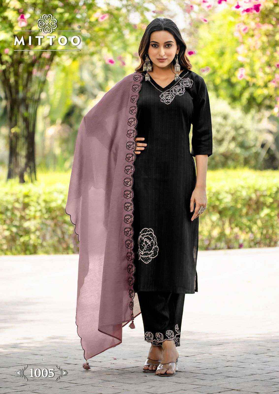 Mittoo Elite Designer Straight Kurti Pant Dupatta Set Collection ( 6 Pcs Catalog )