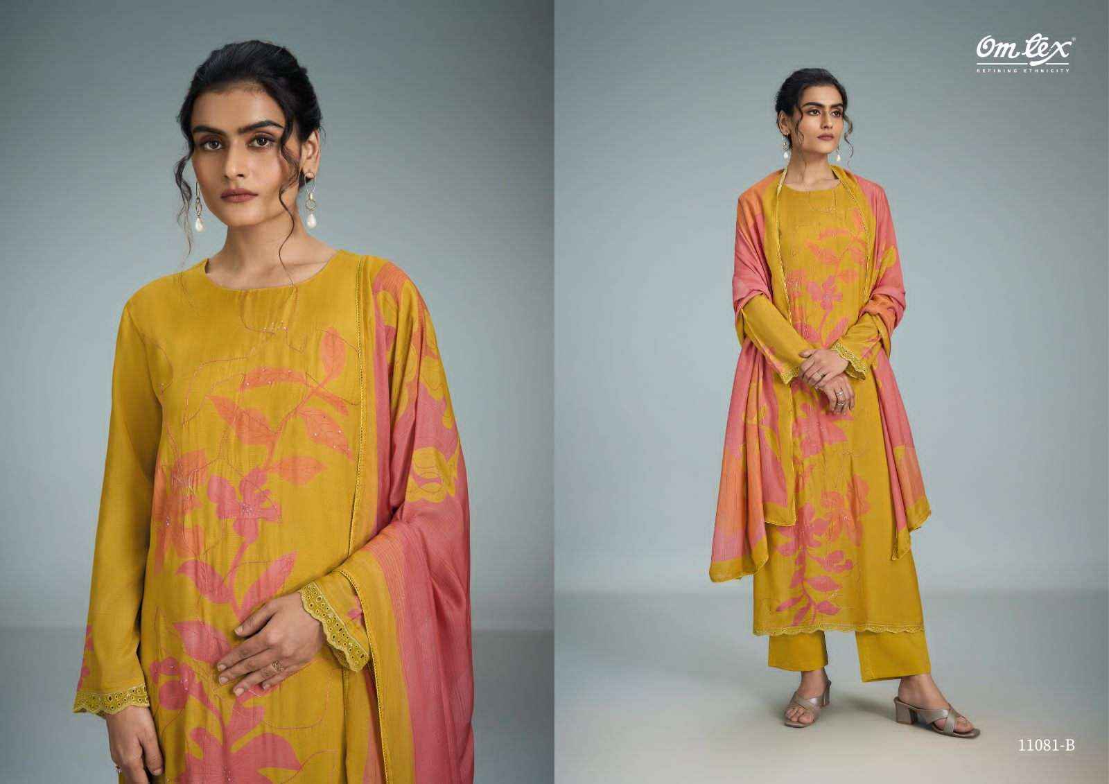 Omtex Sakura Fancy Muslin Dress Material Wholesale Collection ( 4 Pcs Catalog )