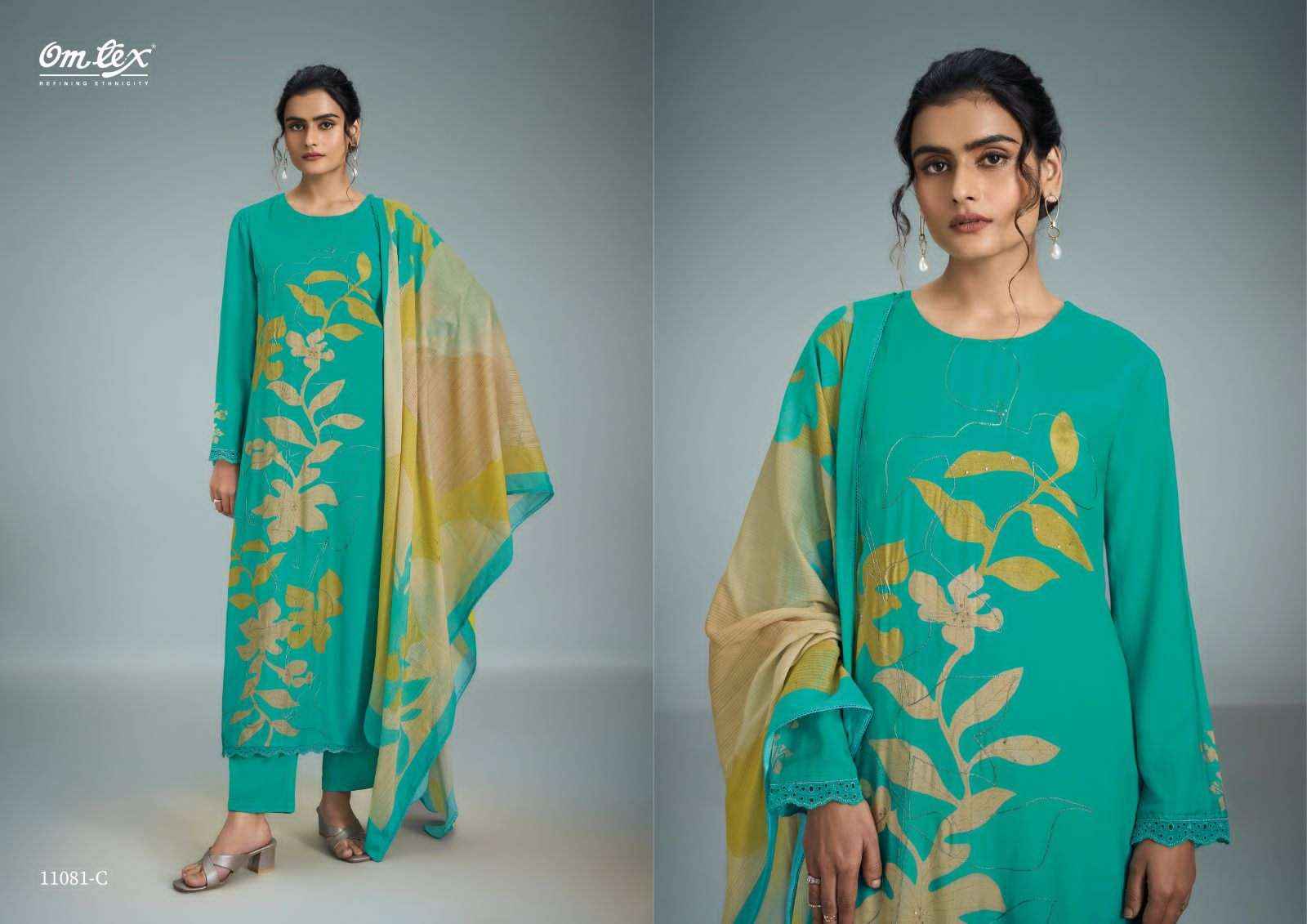 Omtex Sakura Fancy Muslin Dress Material Wholesale Collection ( 4 Pcs Catalog )