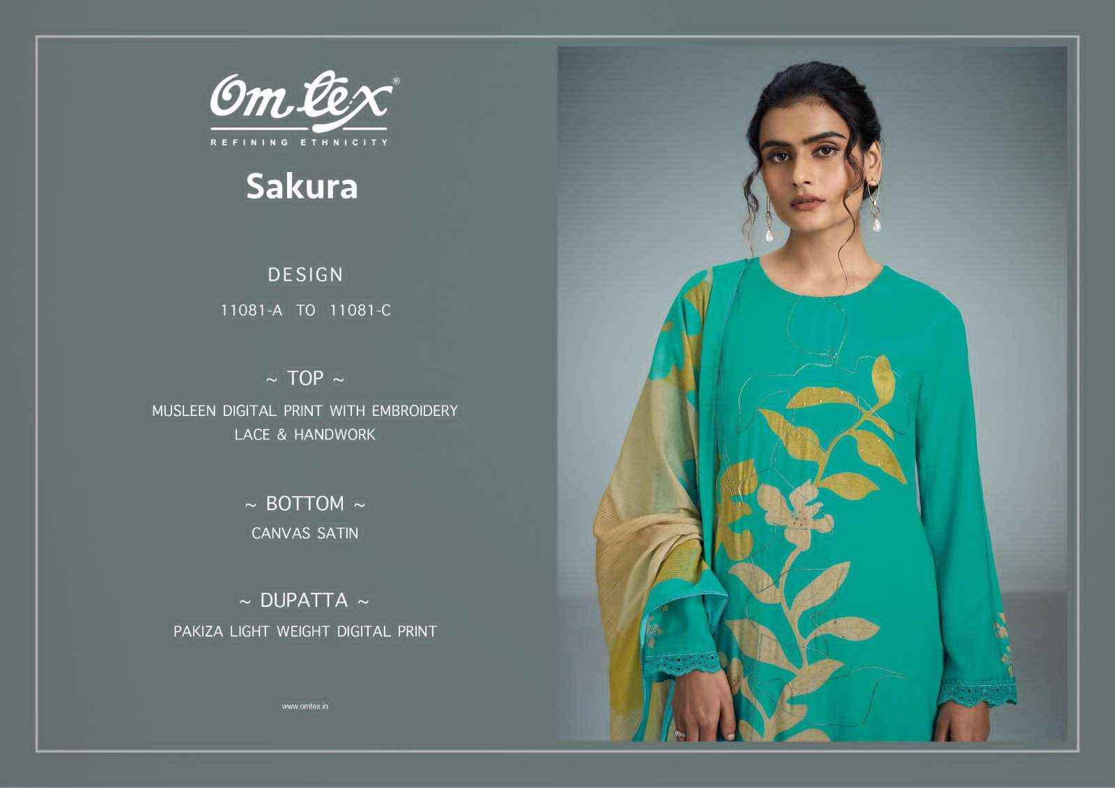 Omtex Sakura Fancy Muslin Dress Material Wholesale Collection ( 4 Pcs Catalog )