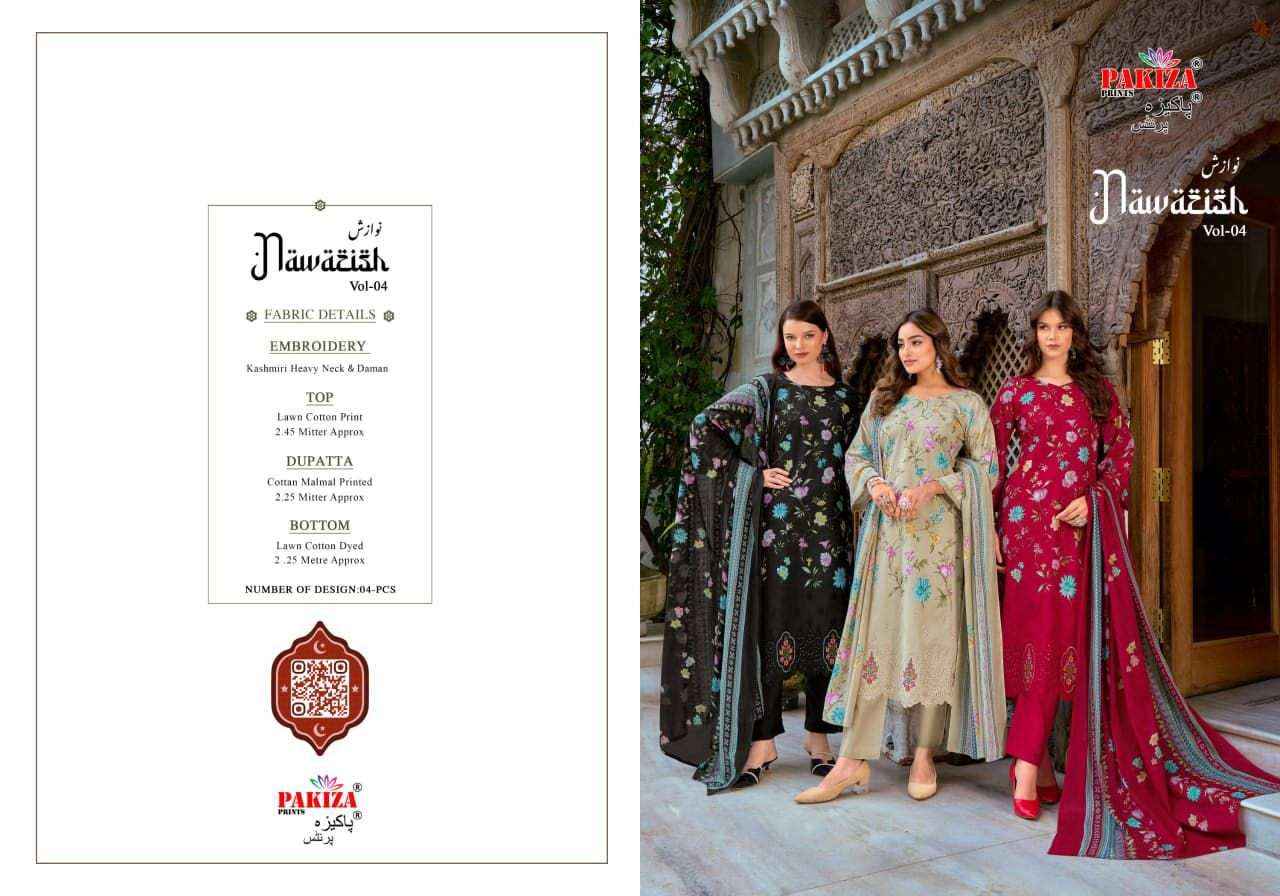 Pakiza Prints Nawazish Vol 4 Designer Cotton Dress Material Collection ( 4 Pcs Catalog )