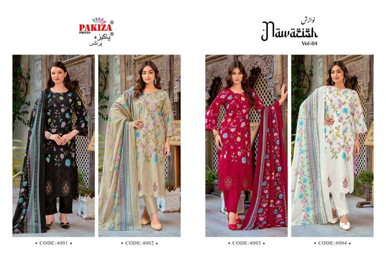 Pakiza Prints Nawazish Vol 4 Designer Cotton Dress Material Collection ( 4 Pcs Catalog )