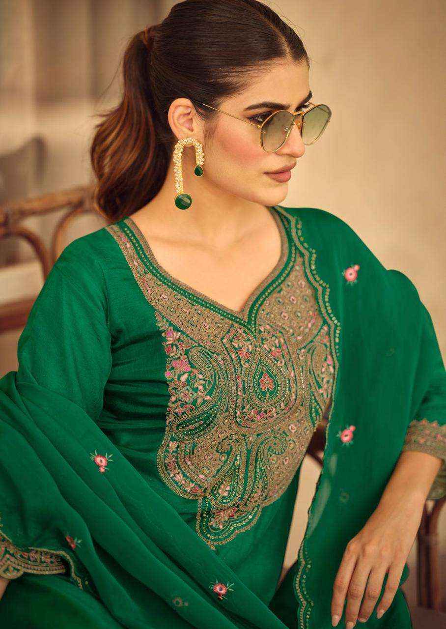 Prm India Moh Pure Russian Silk Readymade Designer Suit Collection ( 6 Pcs Catalog )