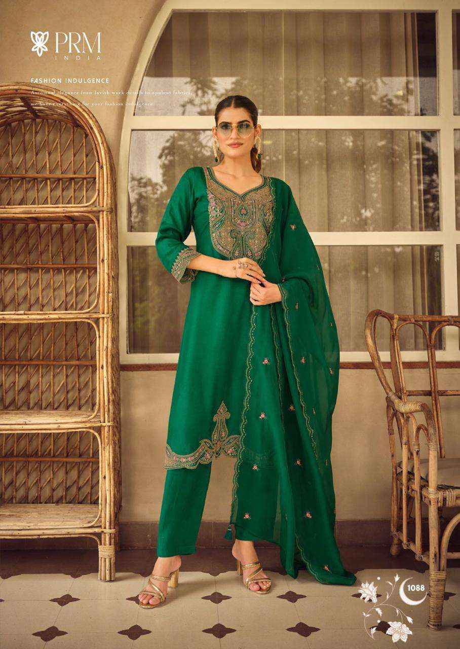 Prm India Moh Pure Russian Silk Readymade Designer Suit Collection ( 6 Pcs Catalog )