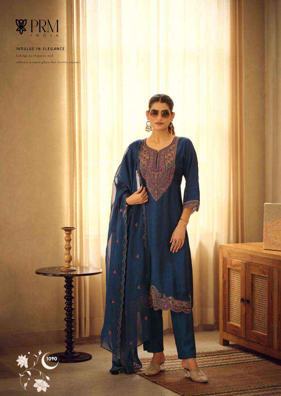 Prm India Moh Pure Russian Silk Readymade Designer Suit Collection ( 6 Pcs Catalog )