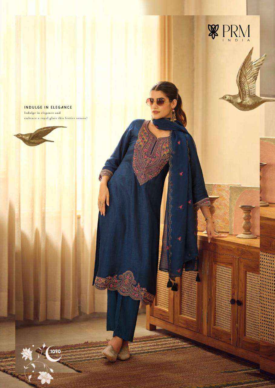 Prm India Moh Pure Russian Silk Readymade Designer Suit Collection ( 6 Pcs Catalog )