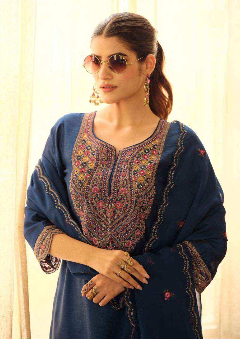 Prm India Moh Pure Russian Silk Readymade Designer Suit Collection ( 6 Pcs Catalog )