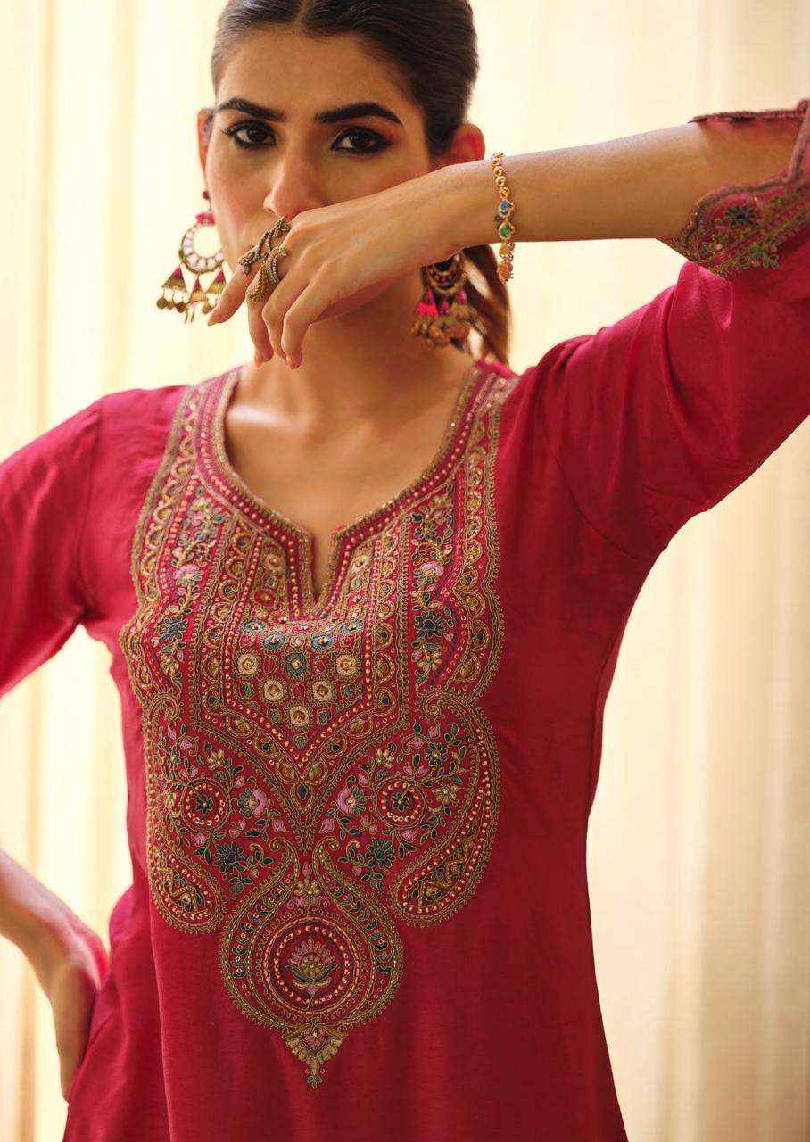 Prm India Moh Pure Russian Silk Readymade Designer Suit Collection ( 6 Pcs Catalog )