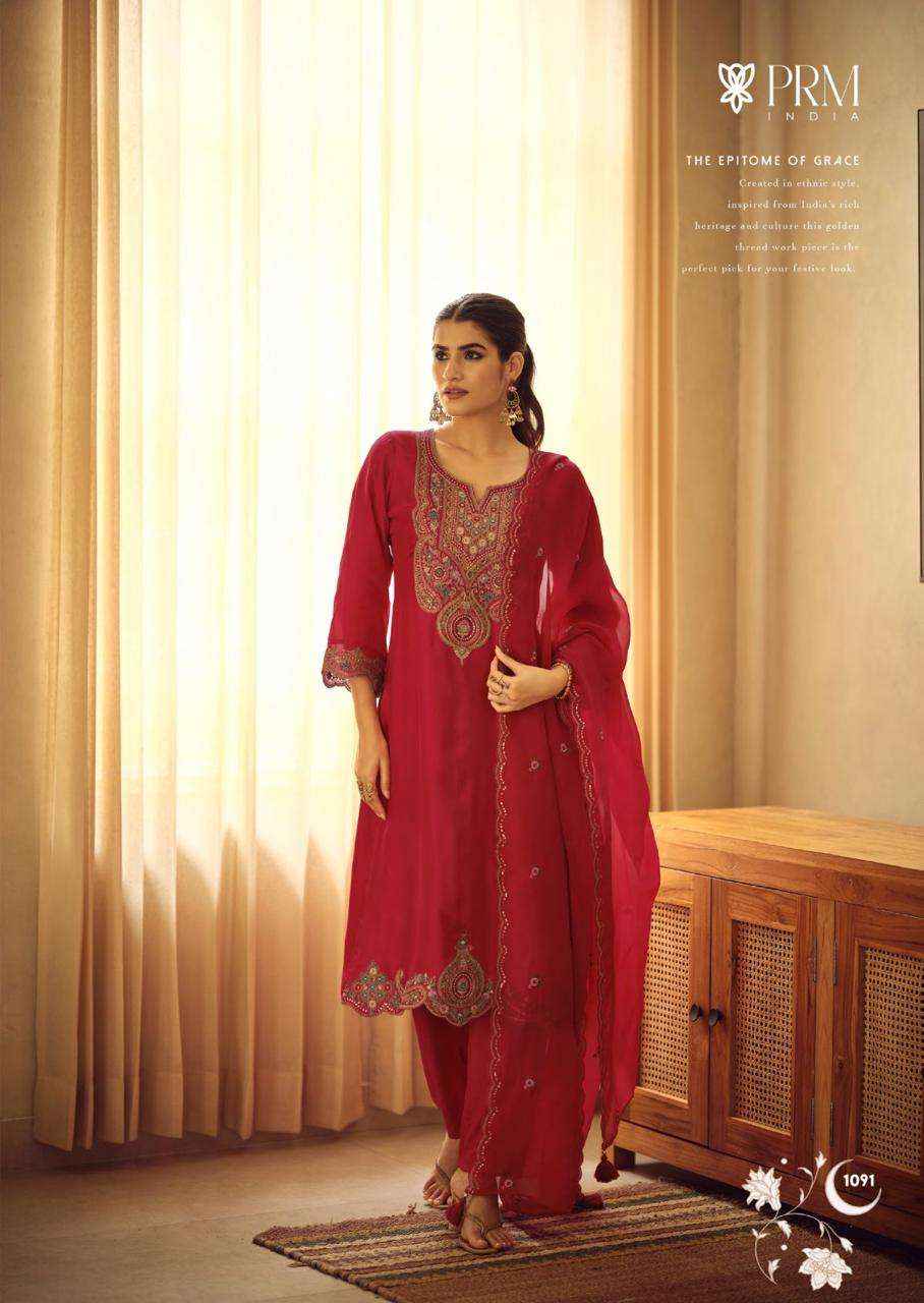 Prm India Moh Pure Russian Silk Readymade Designer Suit Collection ( 6 Pcs Catalog )