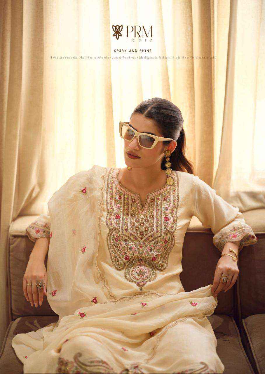 Prm India Moh Pure Russian Silk Readymade Designer Suit Collection ( 6 Pcs Catalog )