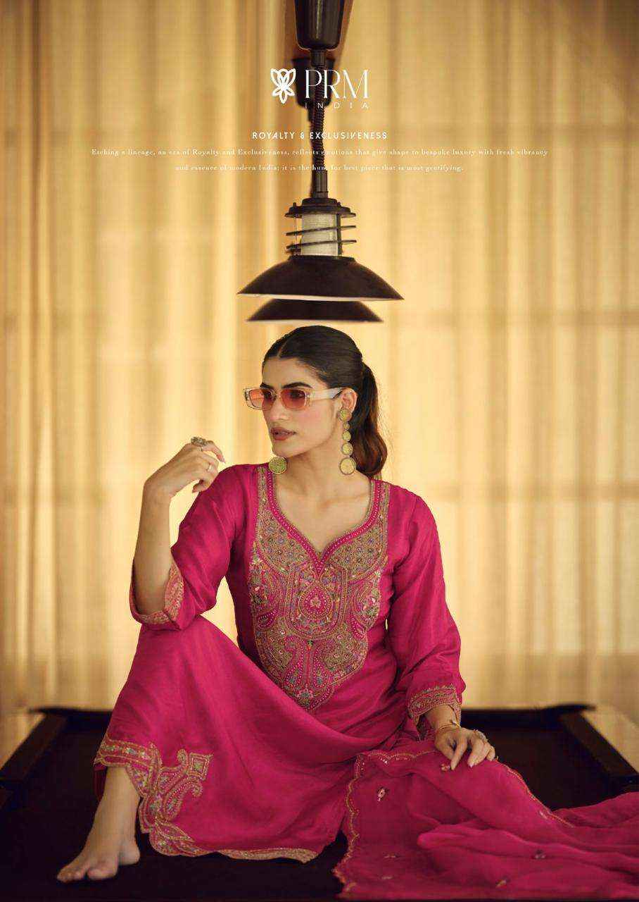 Prm India Moh Pure Russian Silk Readymade Designer Suit Collection ( 6 Pcs Catalog )