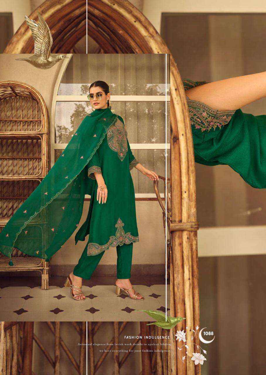 Prm India Moh Pure Russian Silk Readymade Designer Suit Collection ( 6 Pcs Catalog )