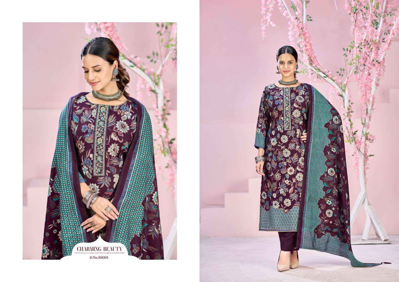 Radhika Azara Beauty Silk Vol 8 Designer Printed Fancy Muslin Dress Collection ( 4 Pcs Catalog )