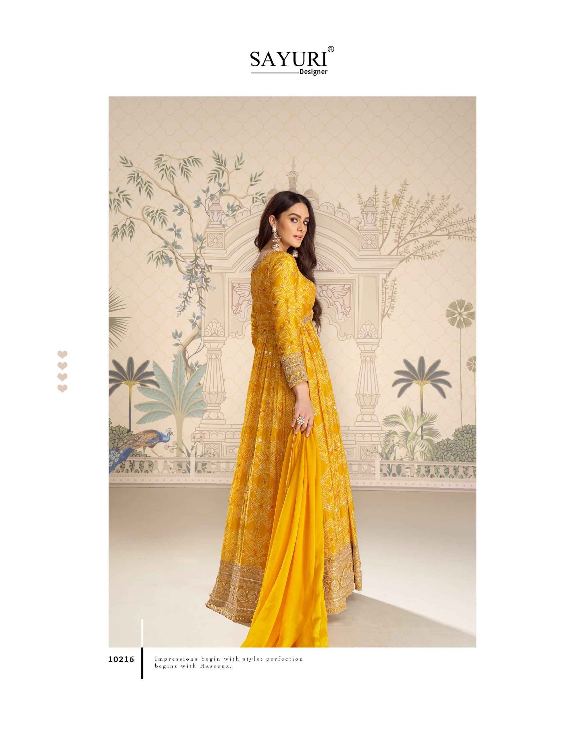 Sayuri Designer Bandhan Readymade Gown With Dupatta Chinon Silk Dress Collection ( 3 Pcs Catalog )