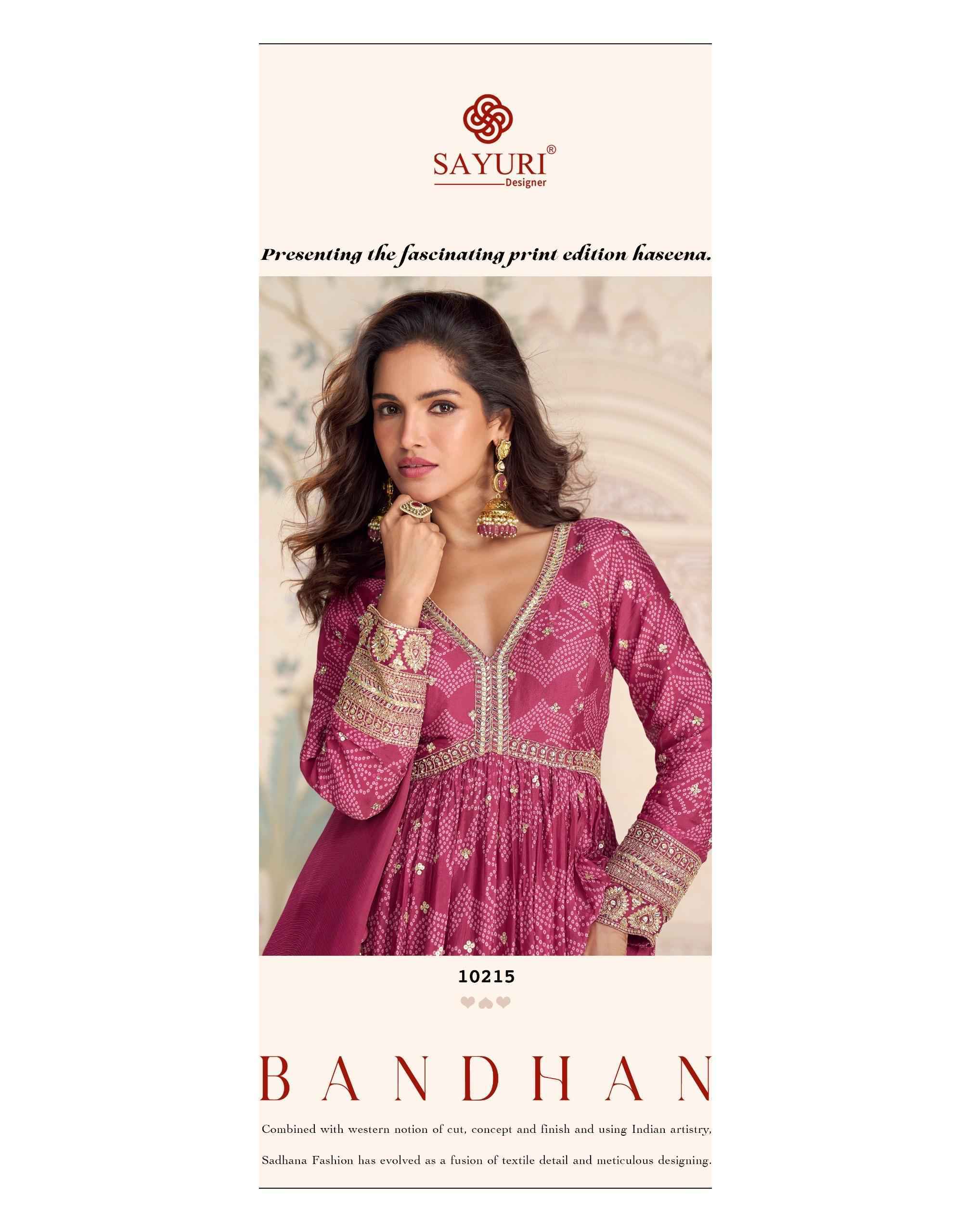 Sayuri Designer Bandhan Readymade Gown With Dupatta Chinon Silk Dress Collection ( 3 Pcs Catalog )