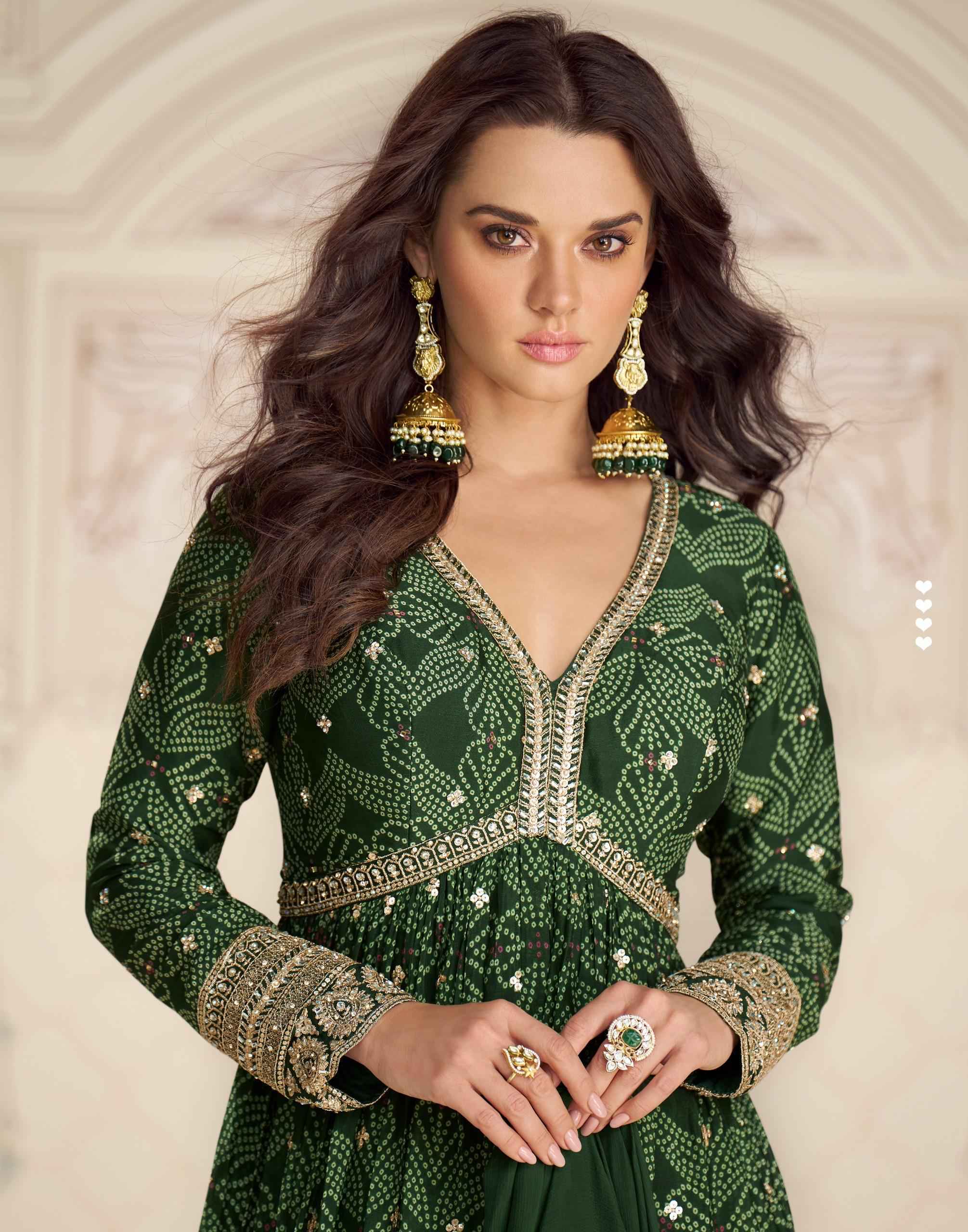 Sayuri Designer Bandhan Readymade Gown With Dupatta Chinon Silk Dress Collection ( 3 Pcs Catalog )