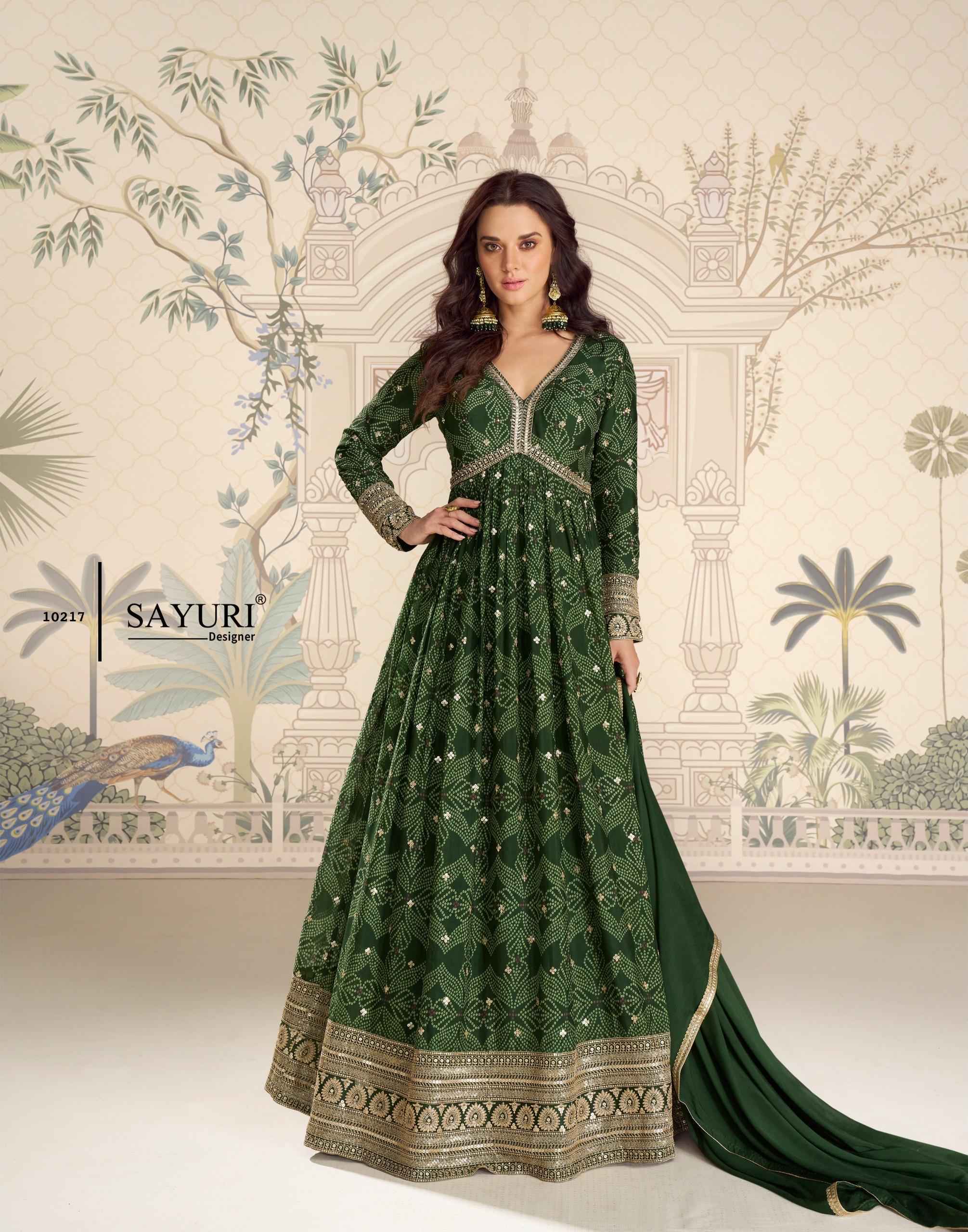 Sayuri Designer Bandhan Readymade Gown With Dupatta Chinon Silk Dress Collection ( 3 Pcs Catalog )
