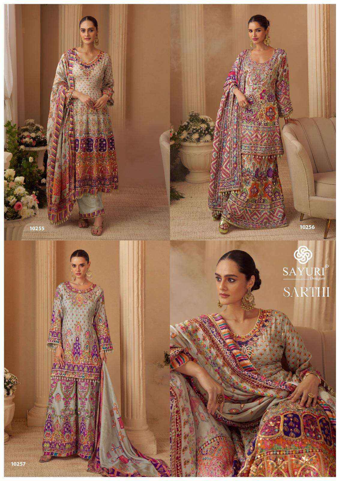 Sayuri Designer Sarthi Readymade Crepe Silk Dress Collection ( 3 Pcs Catalog )