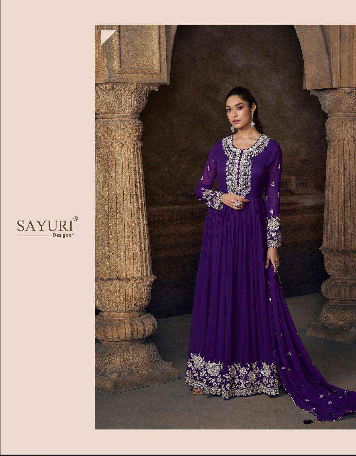 Sayuri Saadgi 5774 To 5776 Partywear Designer Gown Dupatta Set Suppliers