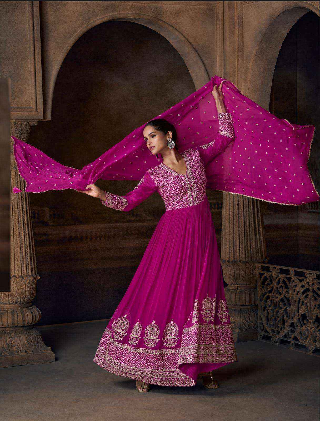 Sayuri Saadgi 5774 To 5776 Partywear Designer Gown Dupatta Set Suppliers