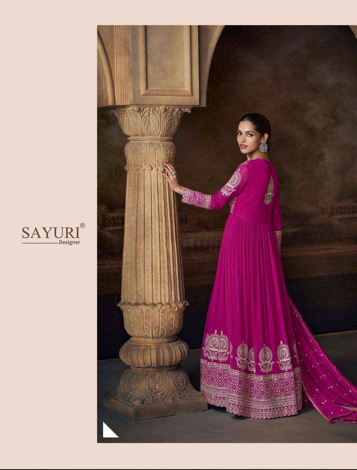 Sayuri Saadgi 5774 To 5776 Partywear Designer Gown Dupatta Set Suppliers