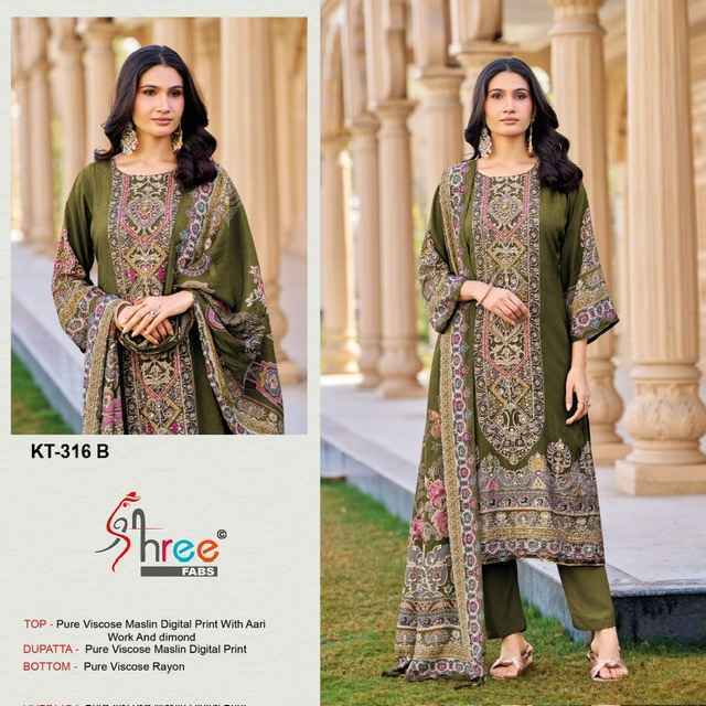 Shree Fabs KT 316 Viscous Maslin Dress Material Collection ( 4 Pcs Catalog )