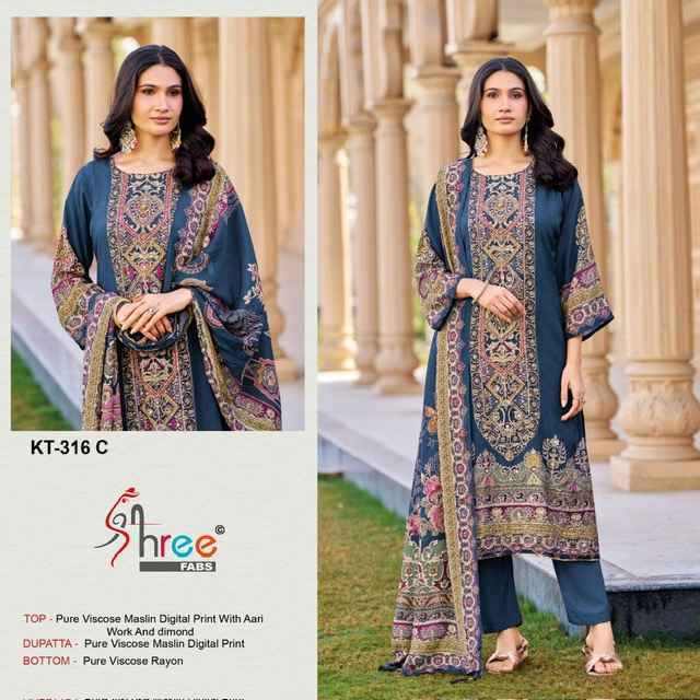 Shree Fabs KT 316 Viscous Maslin Dress Material Collection ( 4 Pcs Catalog )