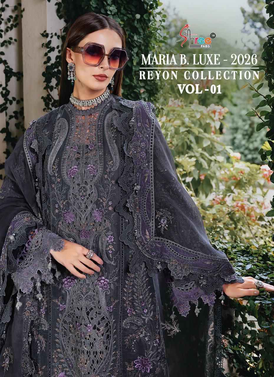 Shree Fabs Maria B Luxe 2026 Rayon Collection Vol 1 Rayon Dress Material Collection ( 6 Pcs Catalog )