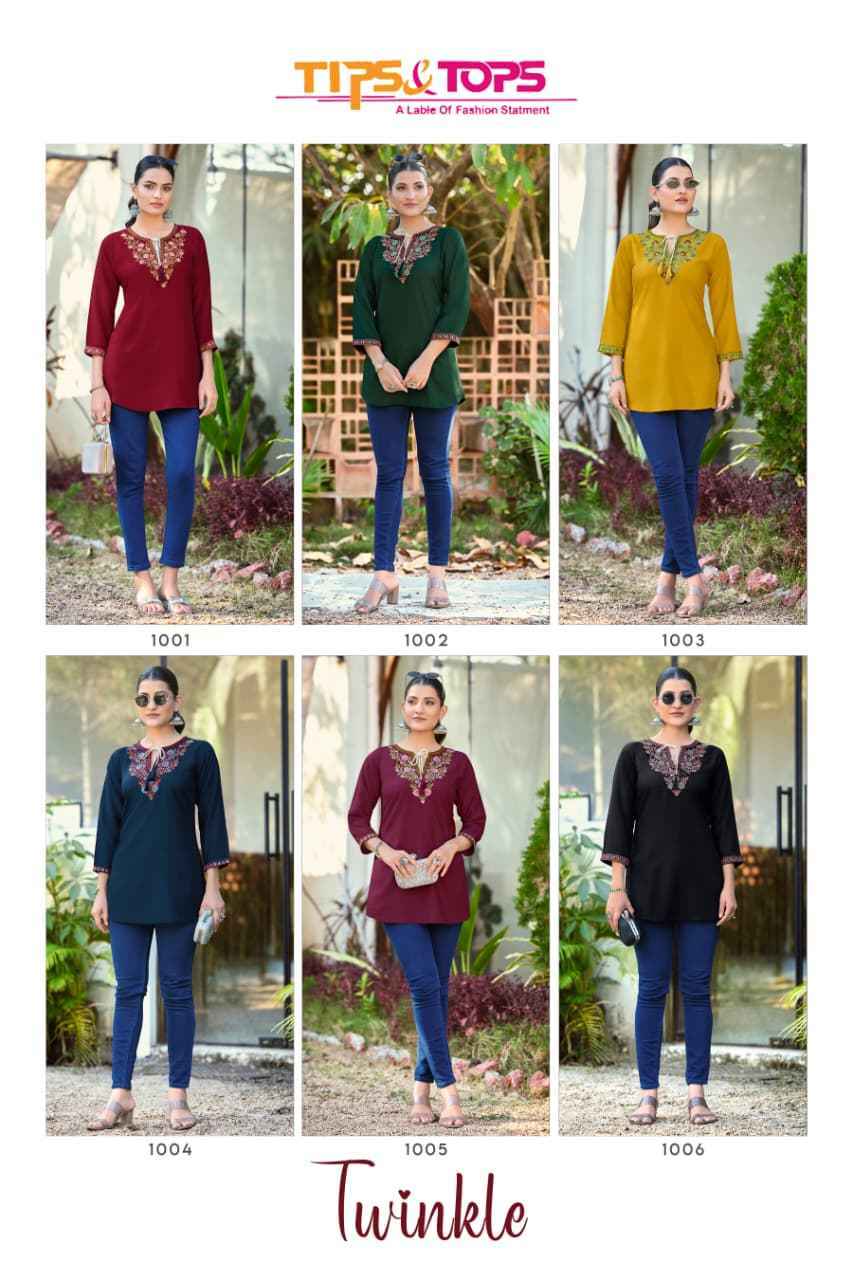 Tips & Tops Twinkle Rayon Top Collection ( 6 Pcs Catalog )