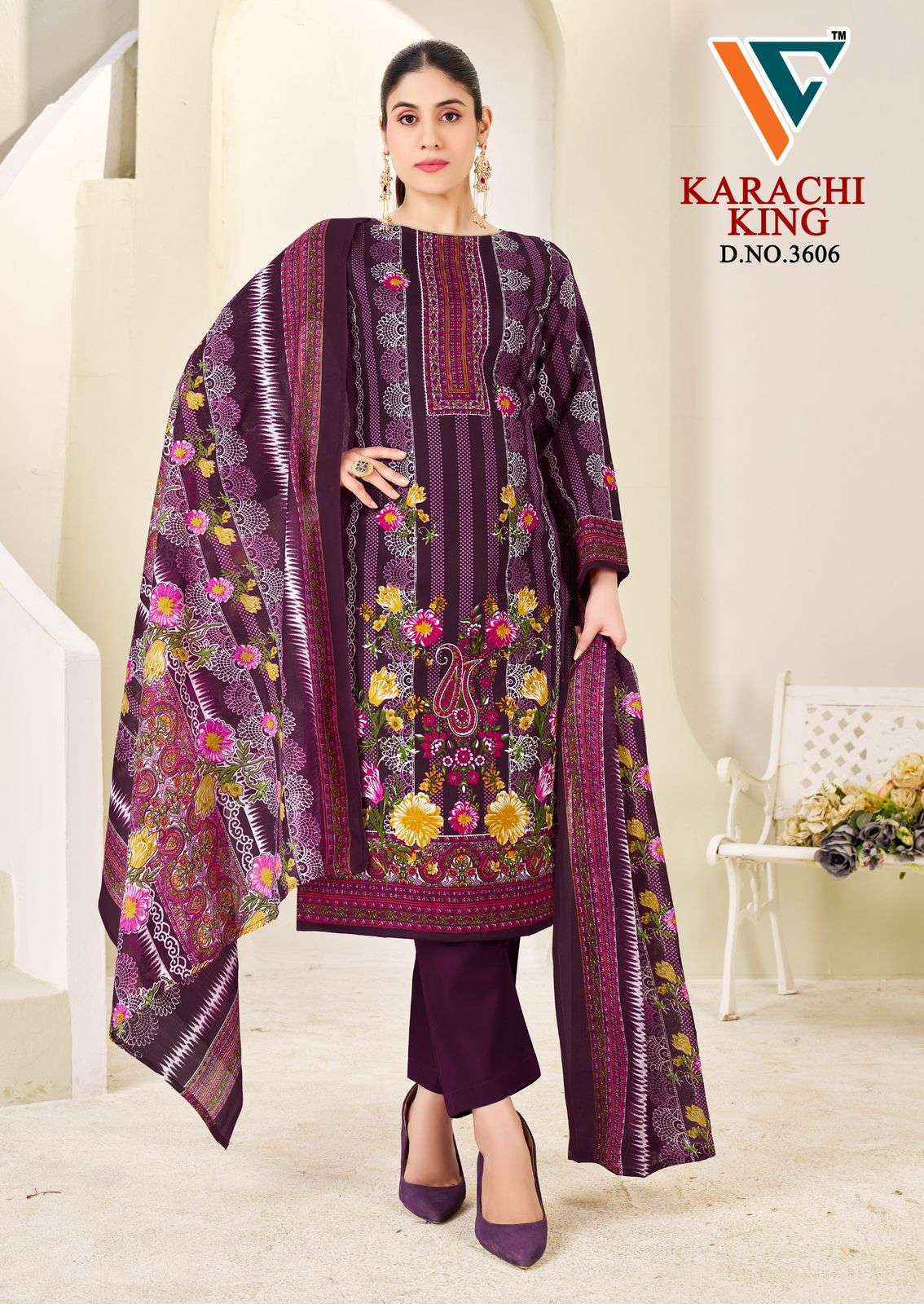 Vandana Creation Karachi King Vol 36 Cotton Dress Material Wholesale Price ( 8 pcs Catalogue )