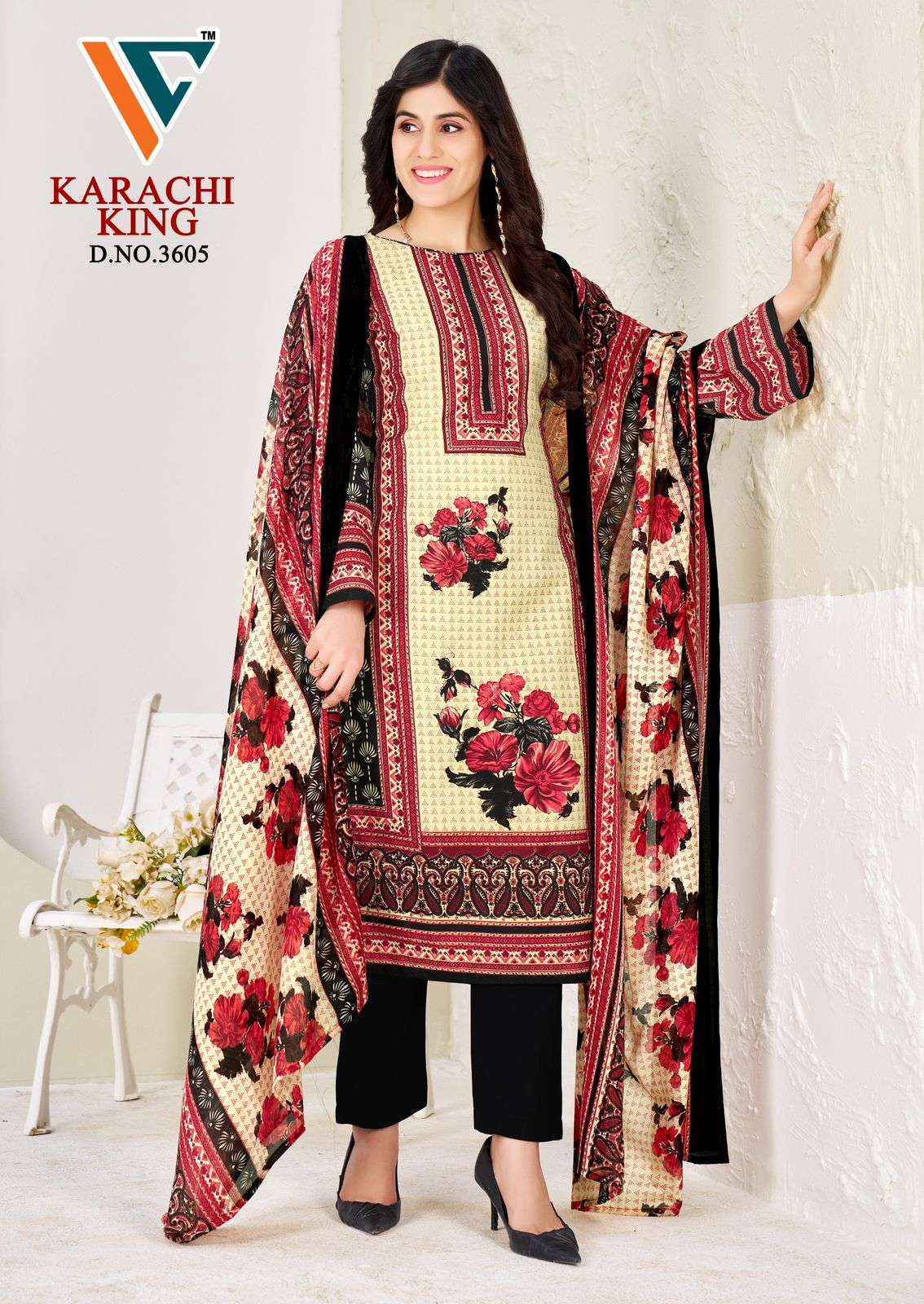 Vandana Creation Karachi King Vol 36 Cotton Dress Material Wholesale Price ( 8 pcs Catalogue )