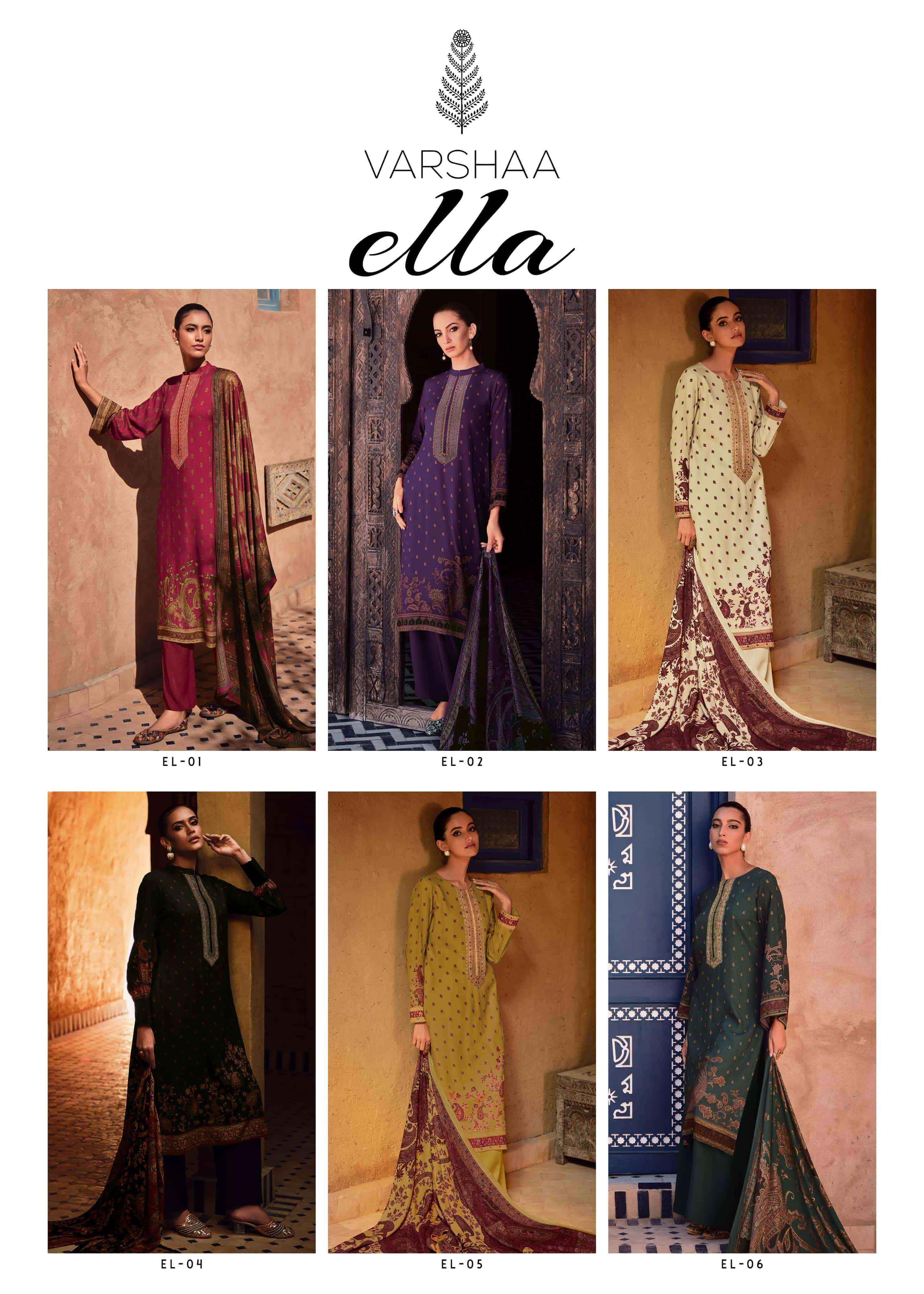 Varsha Ella Fancy Digital Printed Muslin Dress Material Wholesale Collection ( 6 Pcs Catalog )