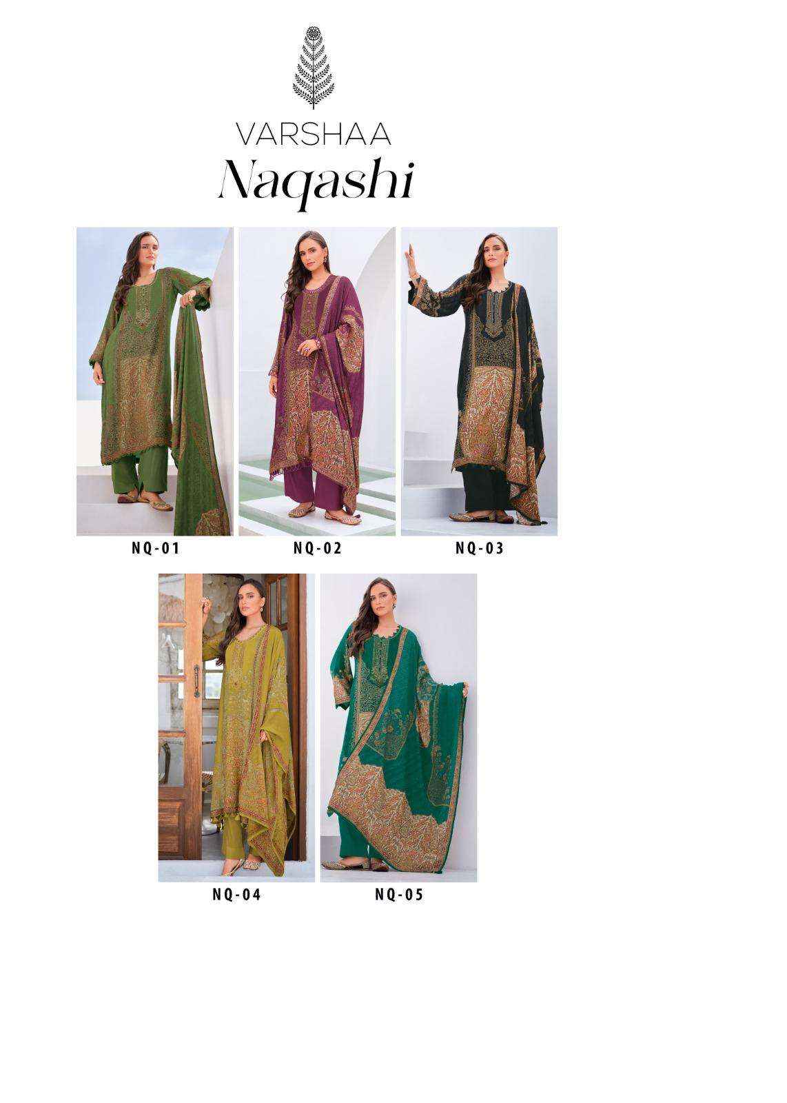 Varsha Naqashi Exclusive Modal Satin Ladies Suit Collection ( 5 Pcs Catalog )