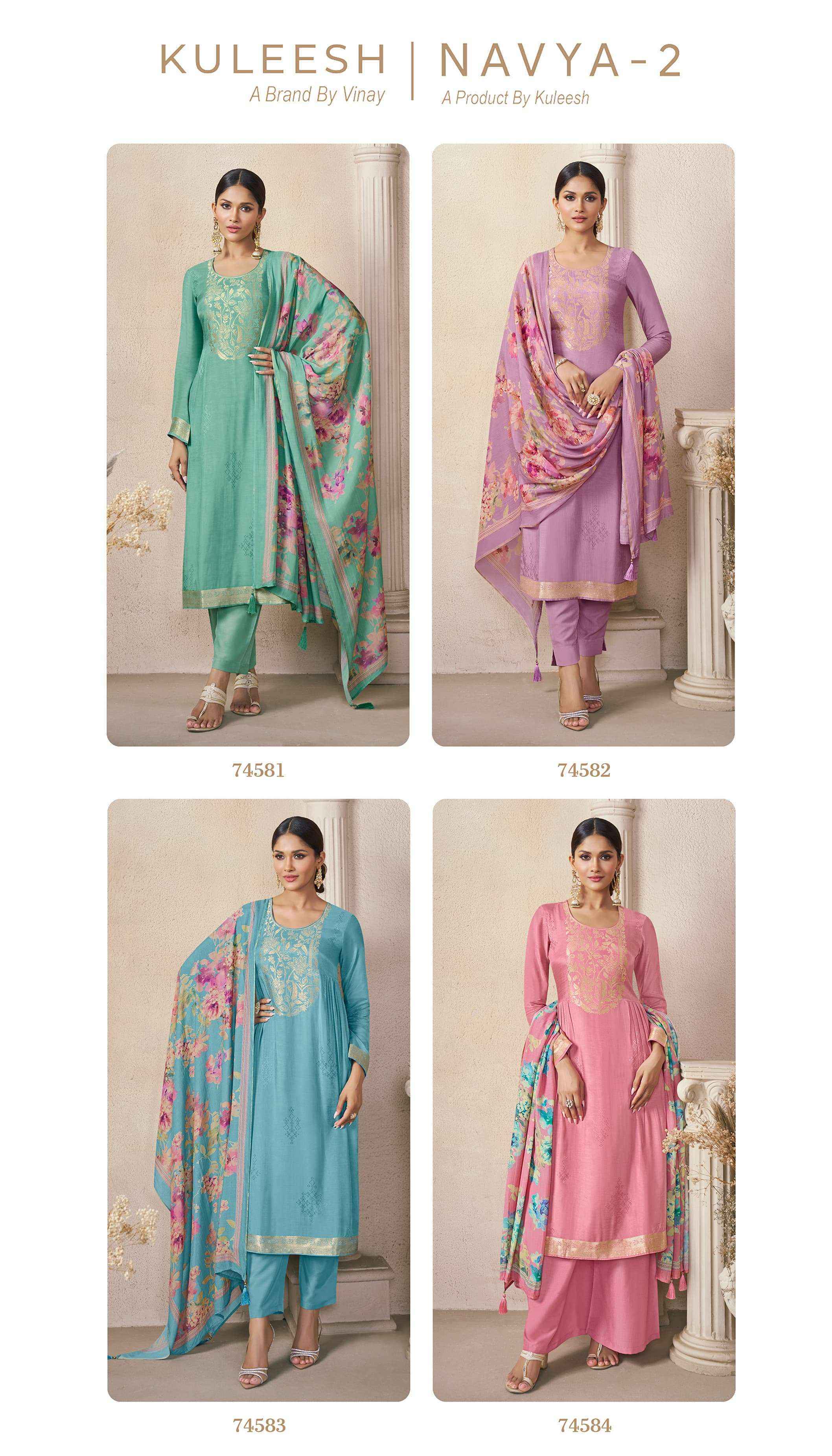 Vinay Fashion Kuleesh Navya Vol 2 Viscose Dress Material Collection ( 4 Pcs Catalog )