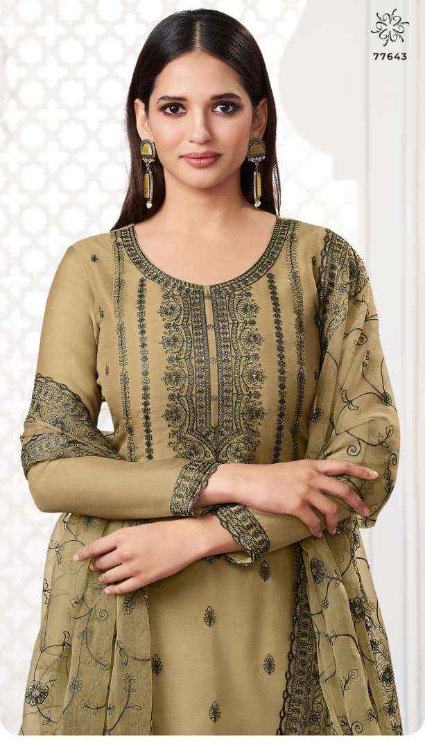 Vinay Fashion Kuleesh Saahi Fancy Organza Chiffon Dress Material Wholesale Collection ( 4 Pcs Catalog )