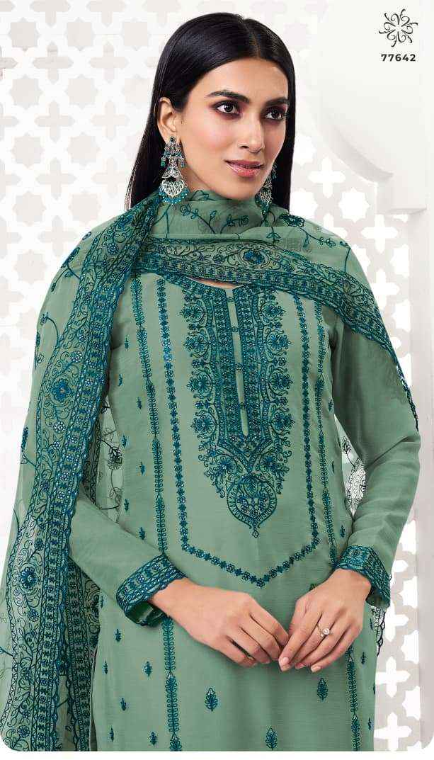 Vinay Fashion Kuleesh Saahi Fancy Organza Chiffon Dress Material Wholesale Collection ( 4 Pcs Catalog )