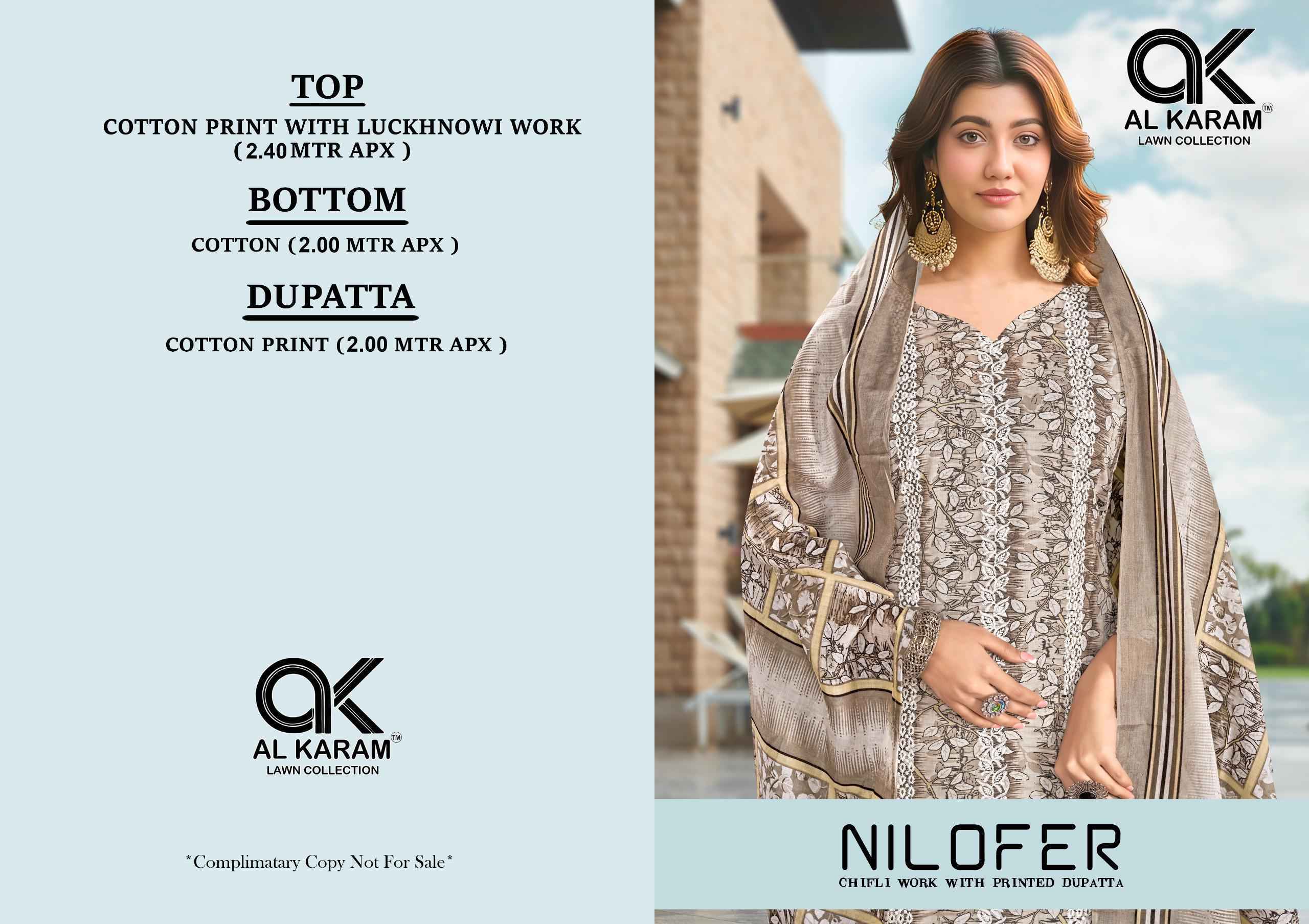 Al Karam Nilofer Cotton Dress Material Wholesale Collection ( 4 Pcs Catalog )